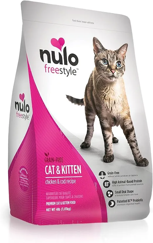 Nulo Freestyle Chicken & Cod Recipe Grain-Free Dry Cat & Kitten Food, 4-lb bag