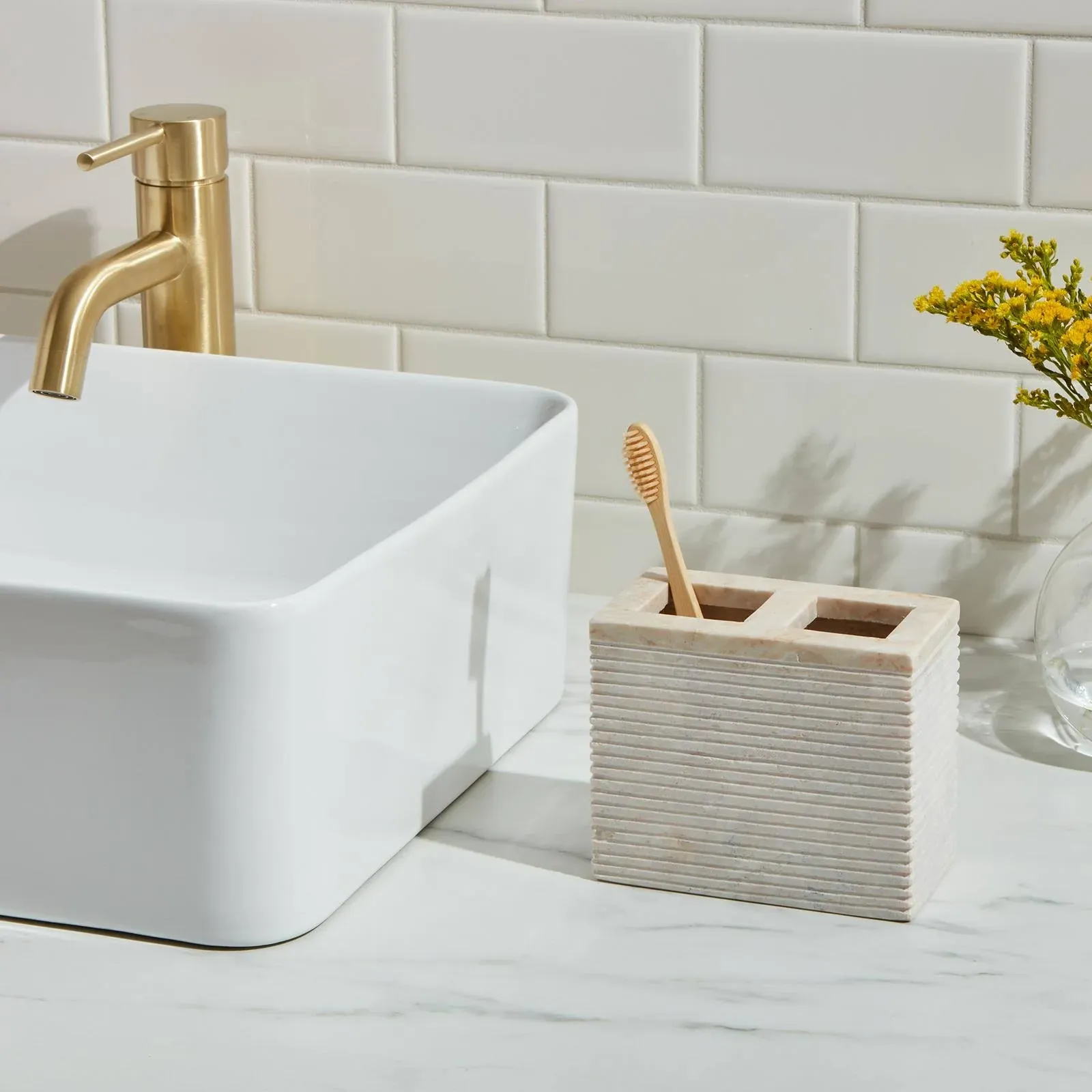 Limestone Bath Accessories Toothbrush Holder