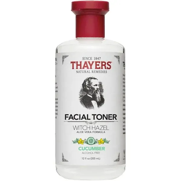 Thayers, 위치하젤 페이셜 토너, 알코올 무함유, 오이, 355ml(12fl oz)