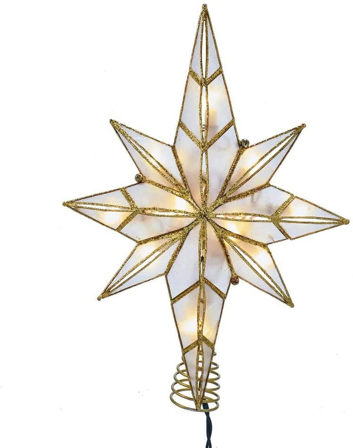 Kurt Adler 10-Light 11.4-Inch Capiz Bethlehem Star Treetop