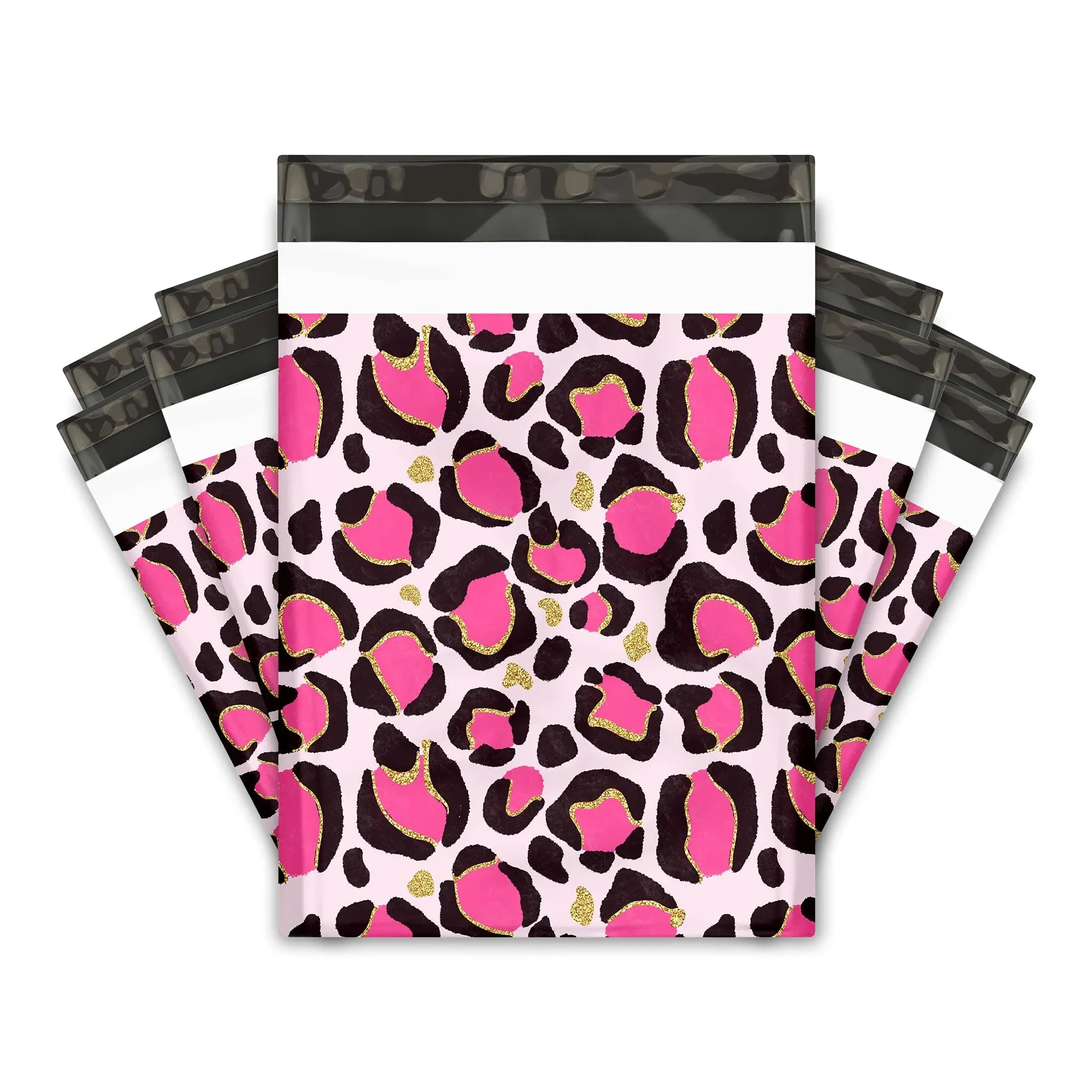 Pink Leopard Print Poly Mailers