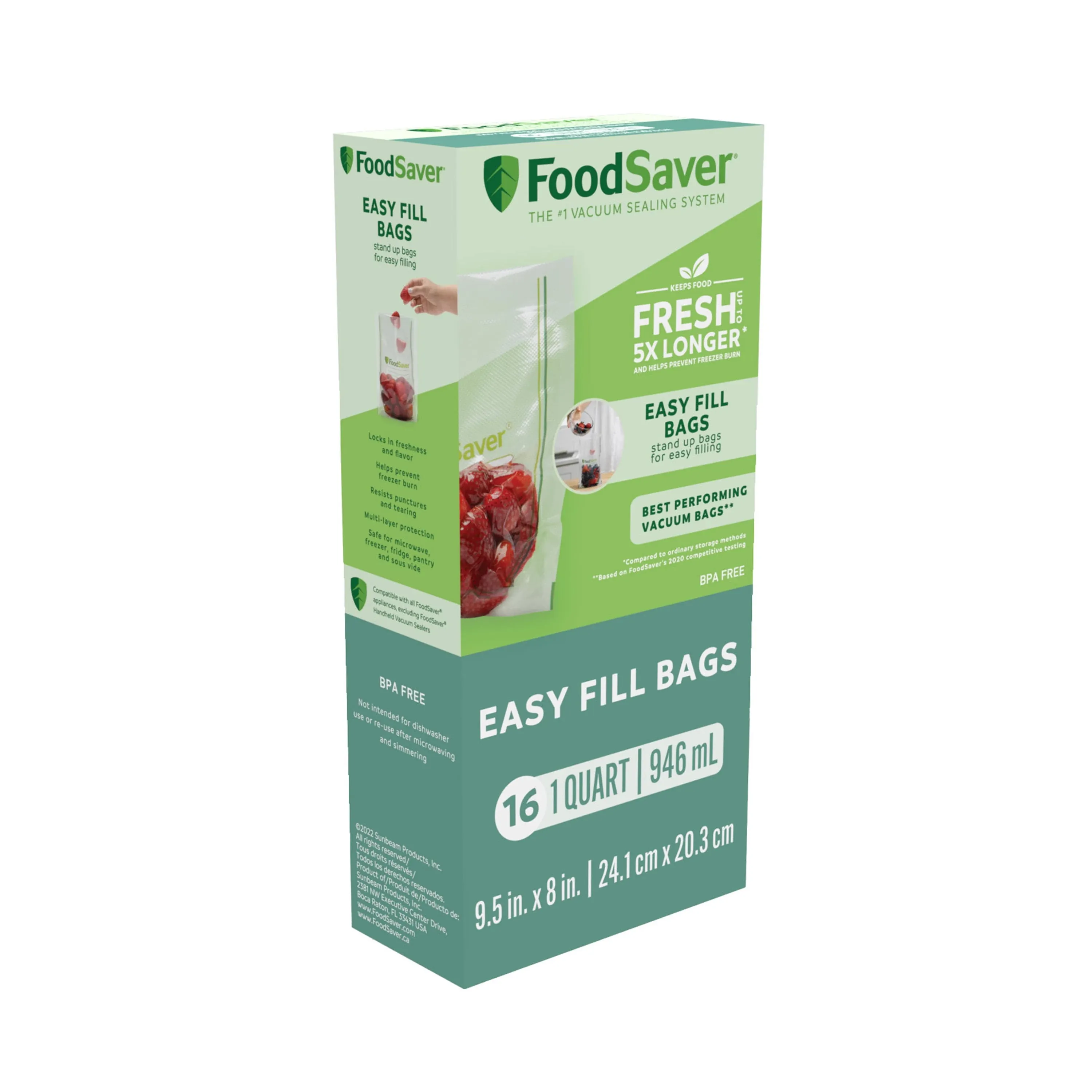 FoodSaver Easy Fill 1-qt. Reusable Vacuum Sealer Bags - 16-Count