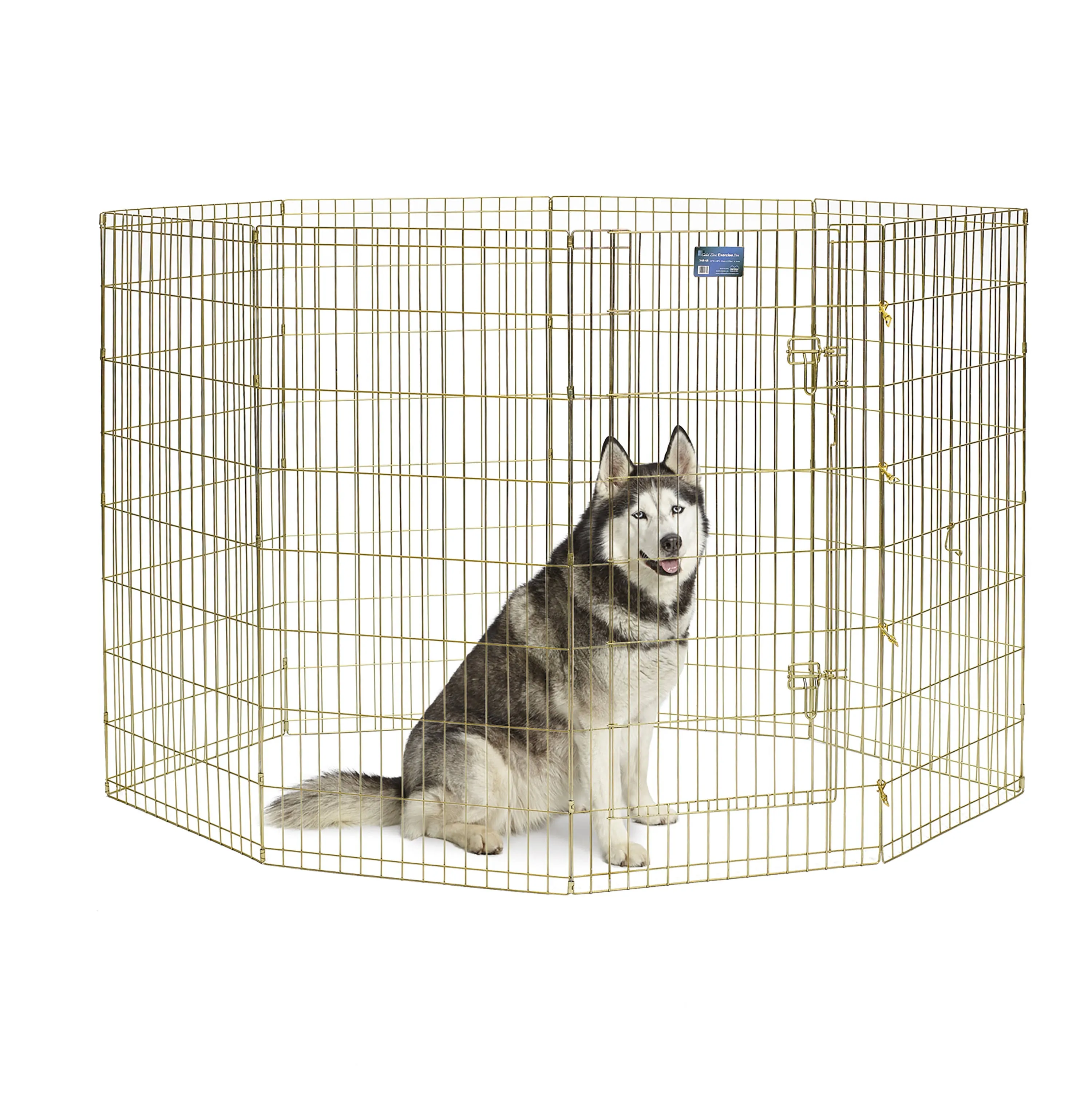 MidWest Wire Dog Exercise Pen with Step-Thru Door, Gold Zinc