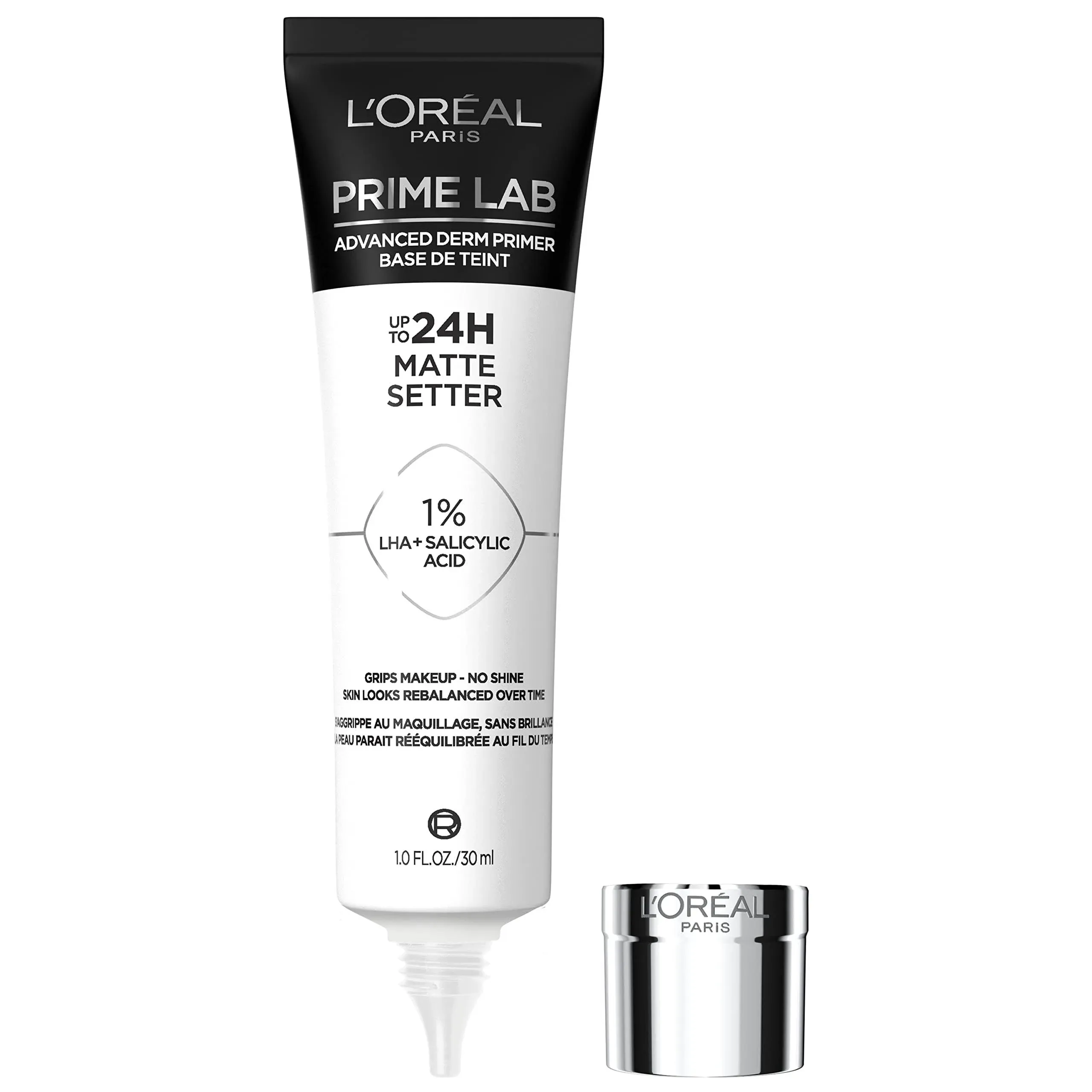 L’Oréal Paris Prime Lab Up to 24H Matte Setter Face Primer Infused with Salicylic Acid to Grip and Extend Makeup with a No Shine Finish, 1.01 Fl Oz