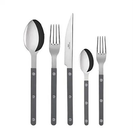 Sabre Paris Flatware Bistrot Stainless Steel Dark Grey 5-Piece Place Setting ...