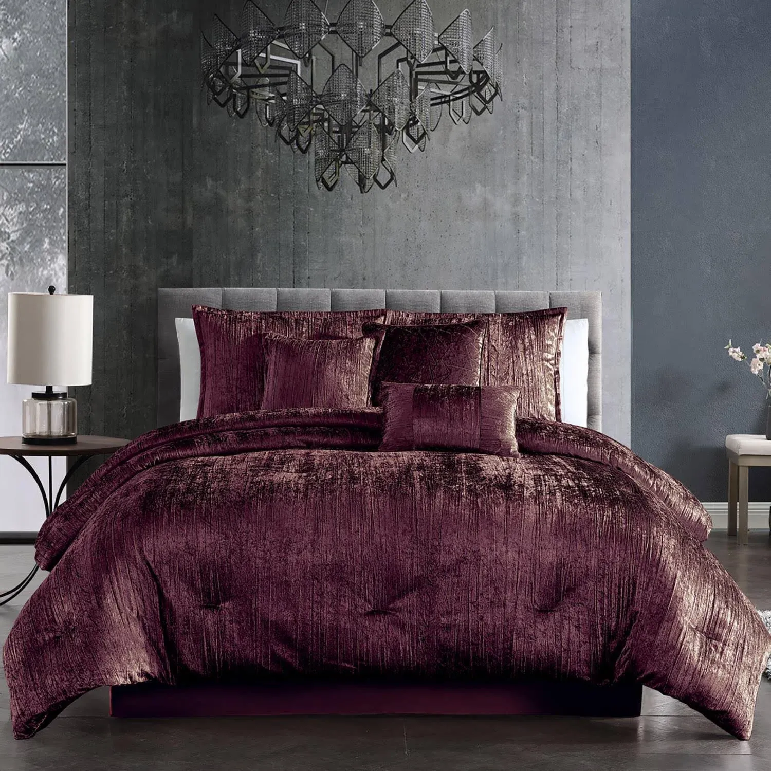 Riverbrook Home Turin King Plum 7 Piece Comforter 84503