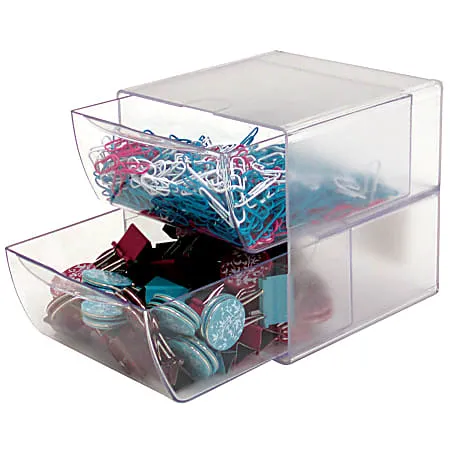 Deflecto Stackable Cube Organizer 2 Drawers