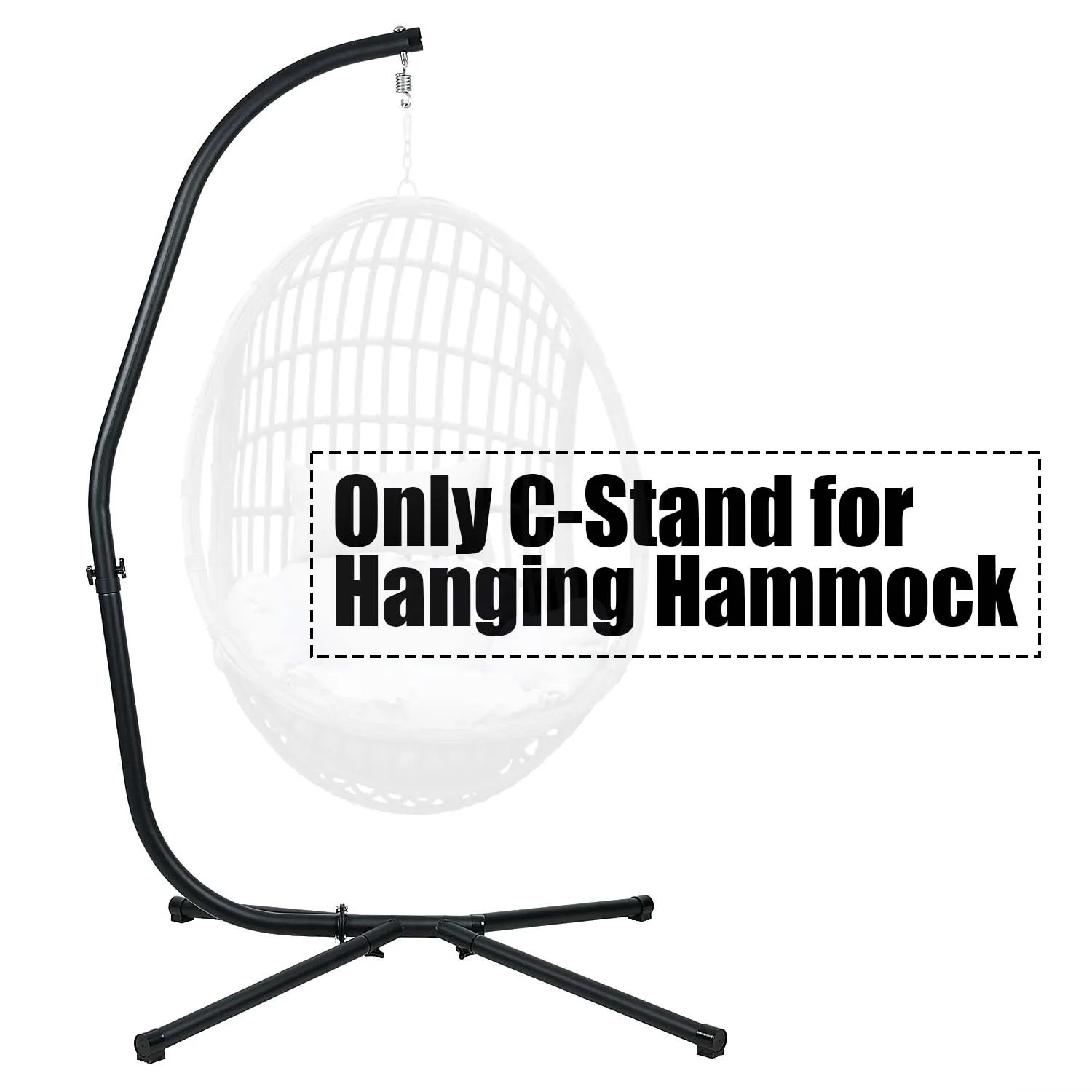 Aoodor Hammock Steel Stand Only C-Stand for Hanging Hammock Chairs - 300 Pound Capacity - N/A