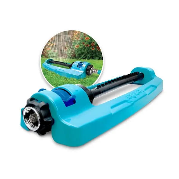 Aqua Joe Sji-oms16 Indestructible Metal Base Oscillating Sprinkler with Adjustable Spray