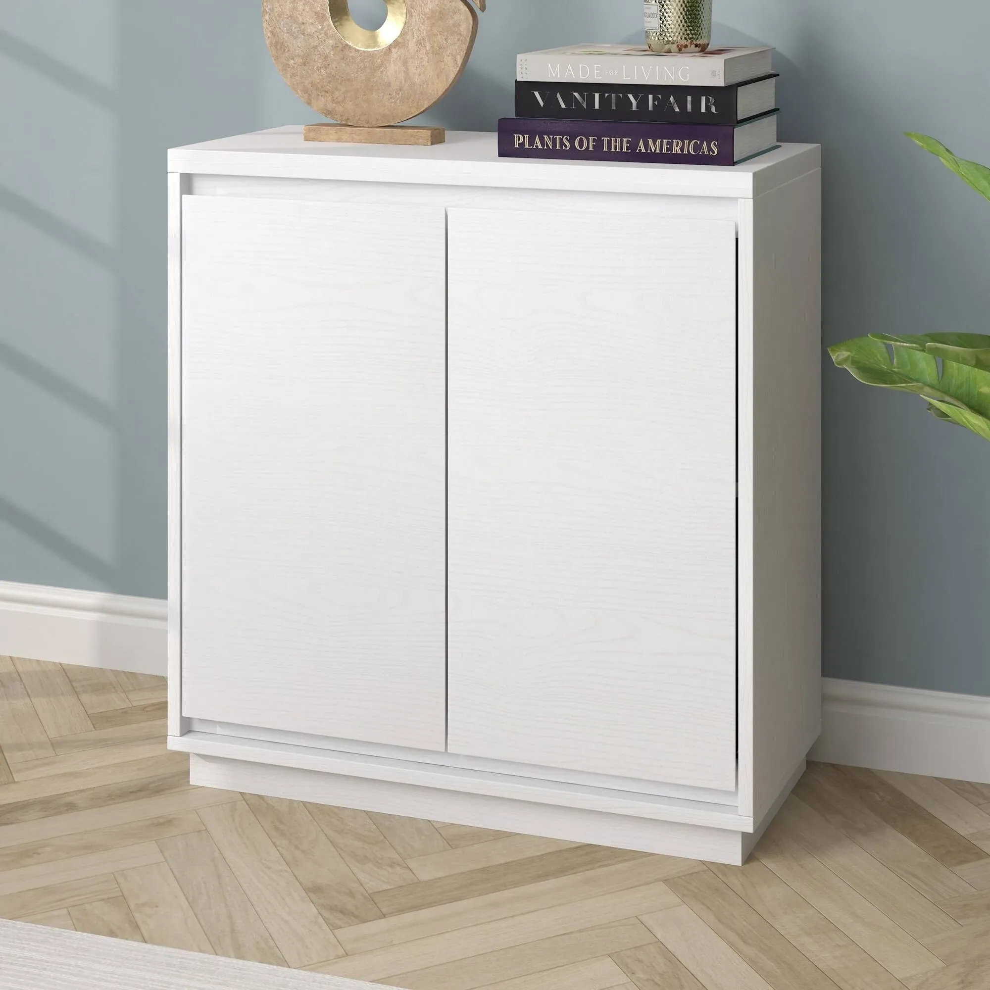 Hudson&Canal Presque 30" Wide Rectangular Accent Cabinet in Alder White