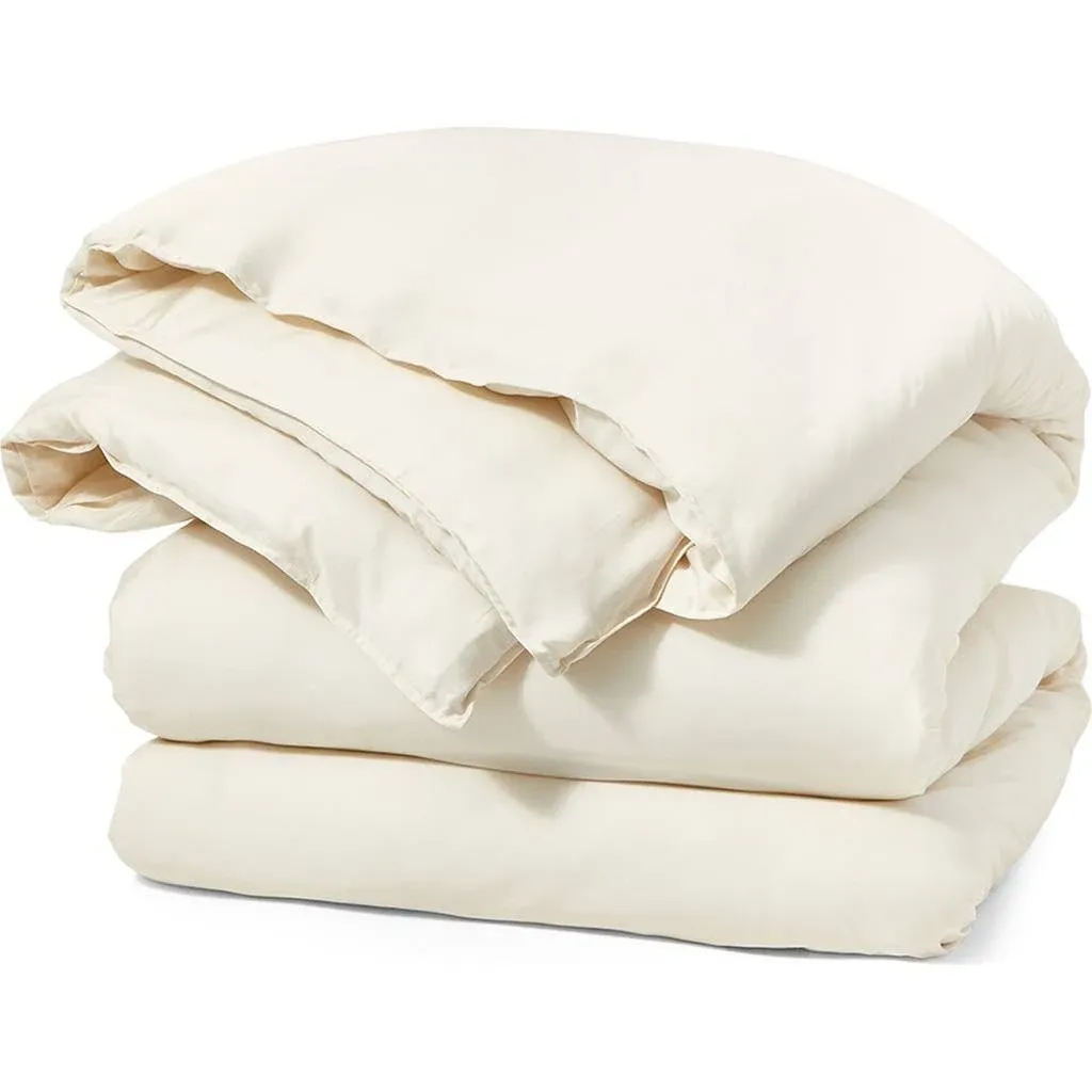 Buffy Cream Eucalyptus Tencel Lyocell Full/Queen Duvet Cover, White