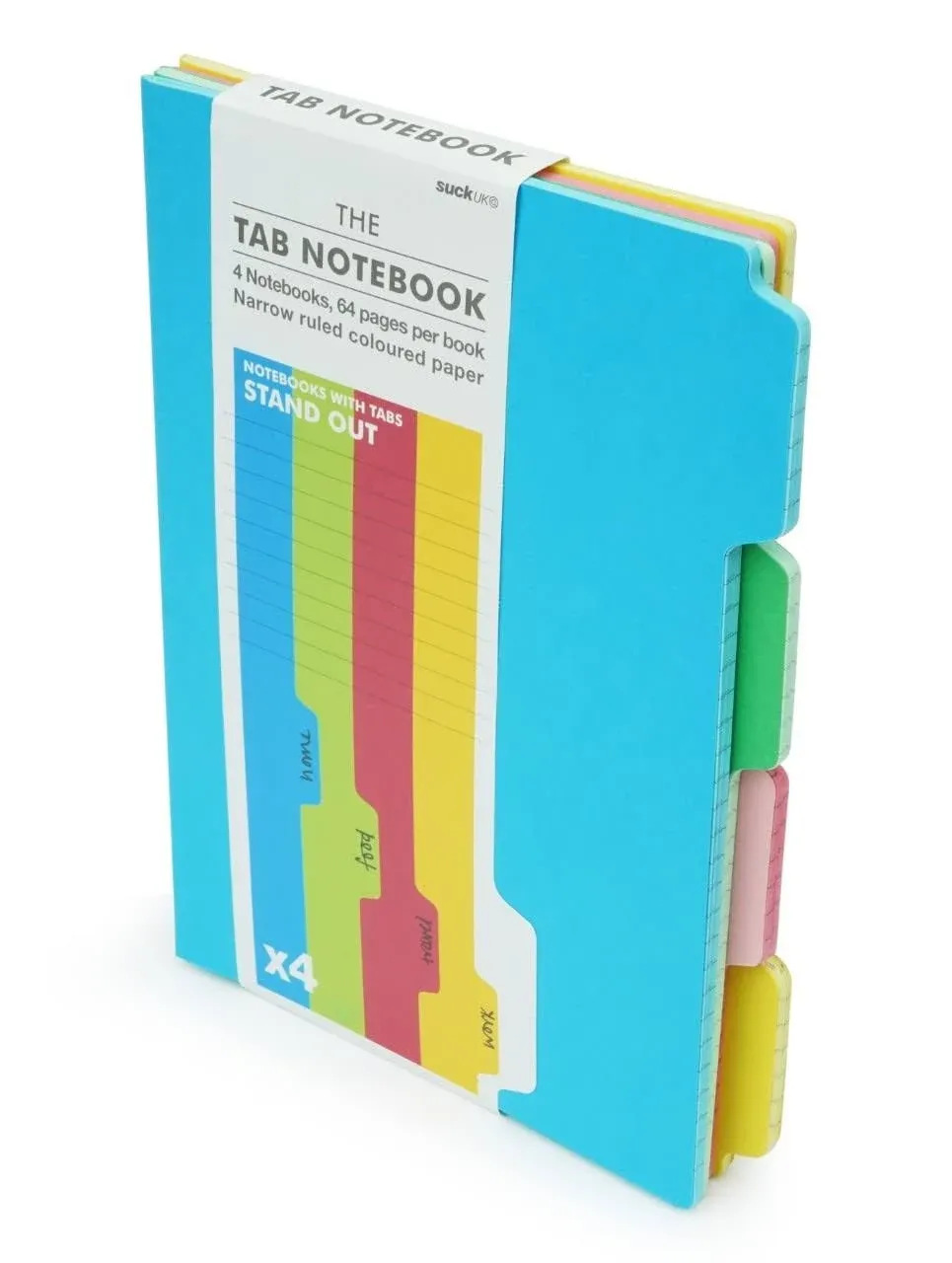 Suck UK | Tab Notebook | A5 Notebook With Tabs in 4 Colors