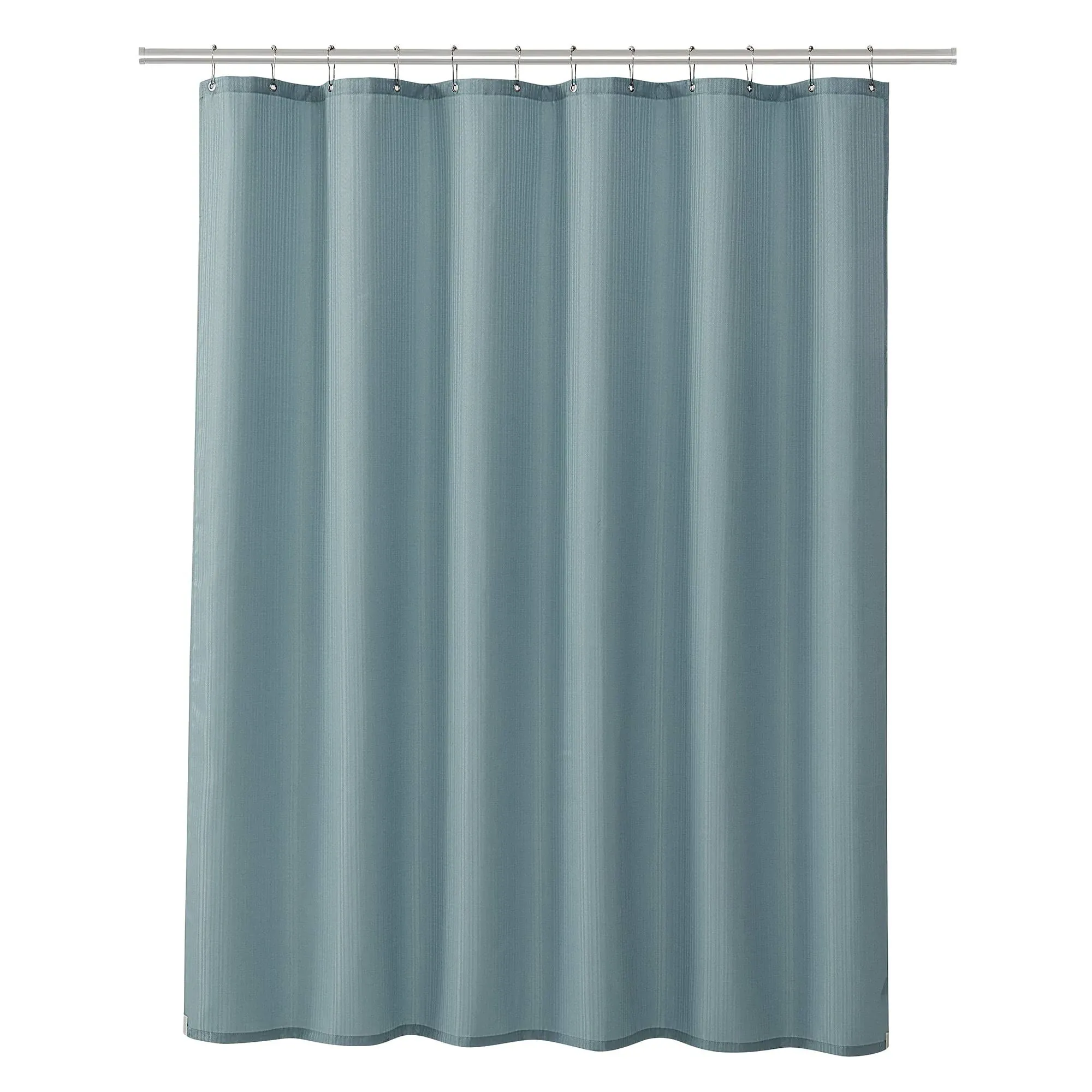 Clorox 100% Polyester Shower Curtain Set with Waterproof Peva Liner and 12 Metal ...