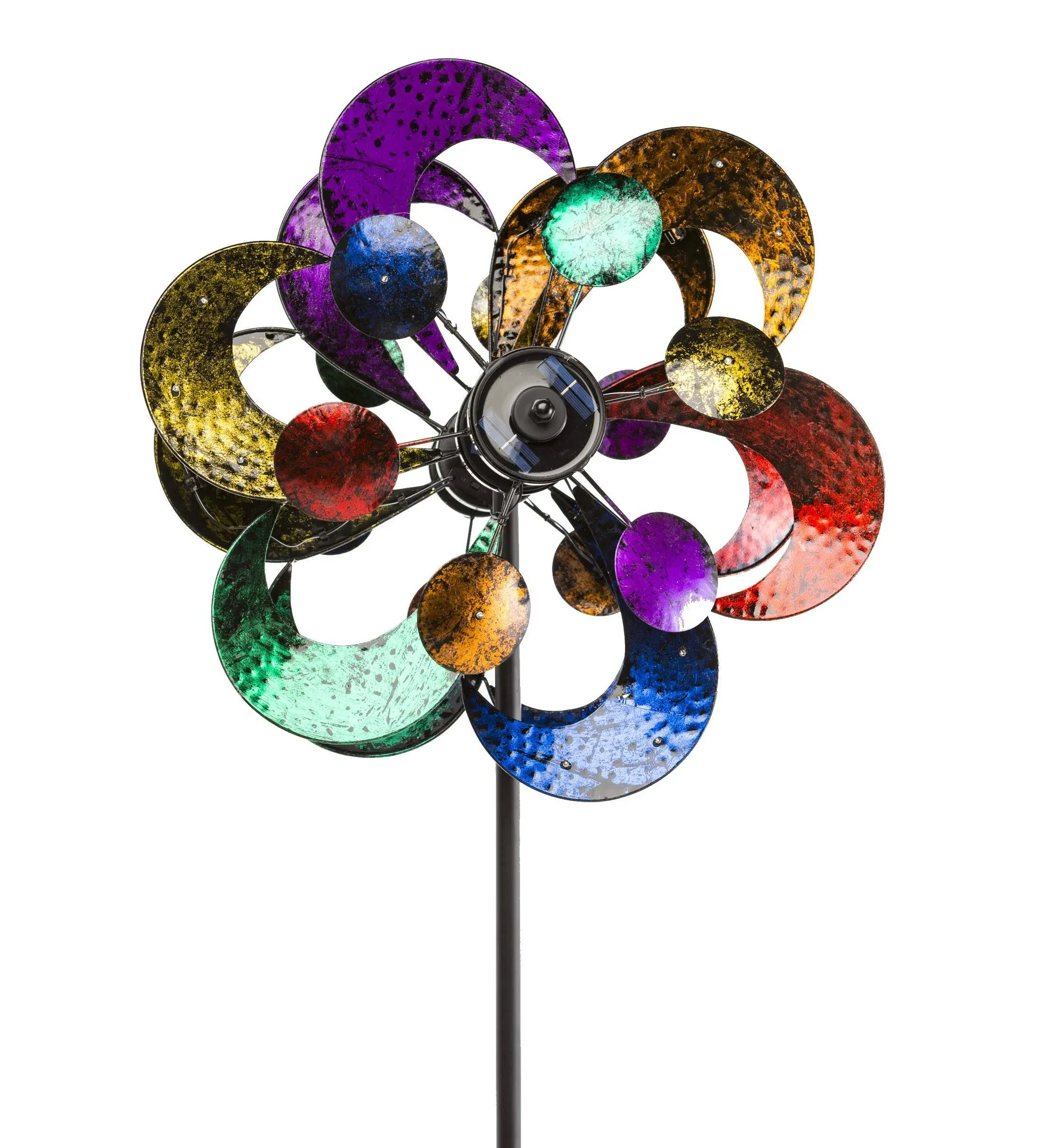 Evergreen Oversized Multicolor Solar Lighted Gala Wind Spinner