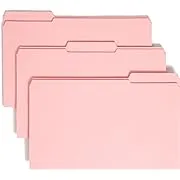 Smead File Folder, Reinforced 1/3-Cut Tab, Legal Size, Pink, 100 per Box (17634)