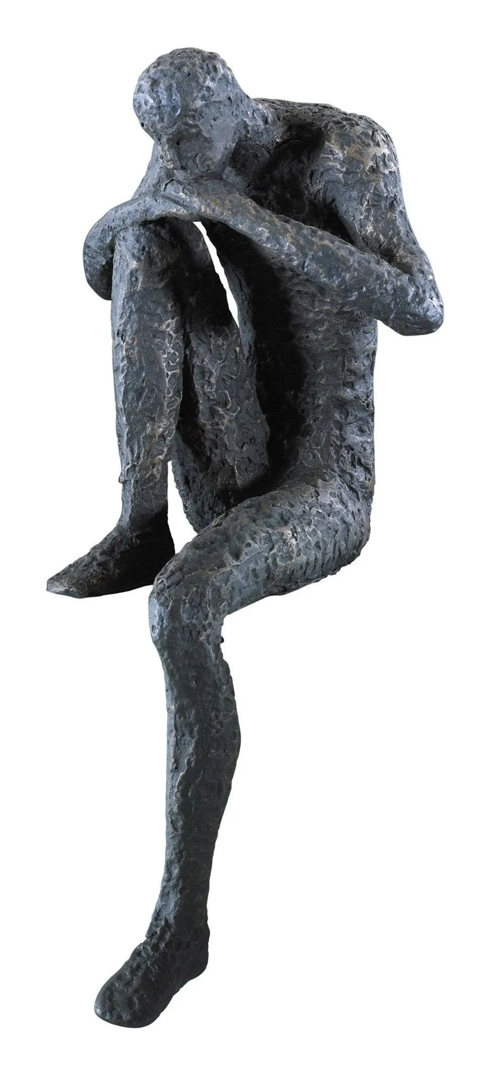 Thinking Man Shelf Sitter Sculpture In Bronze