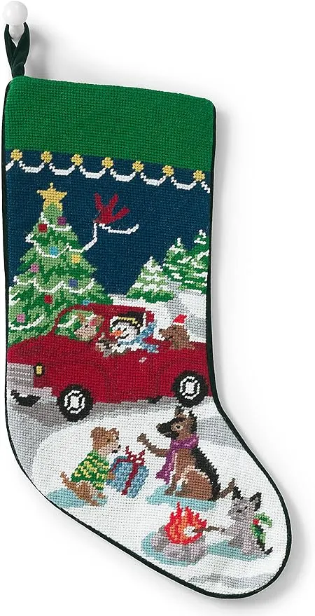 Lands' End Needlepoint Personalized Christmas Stocking