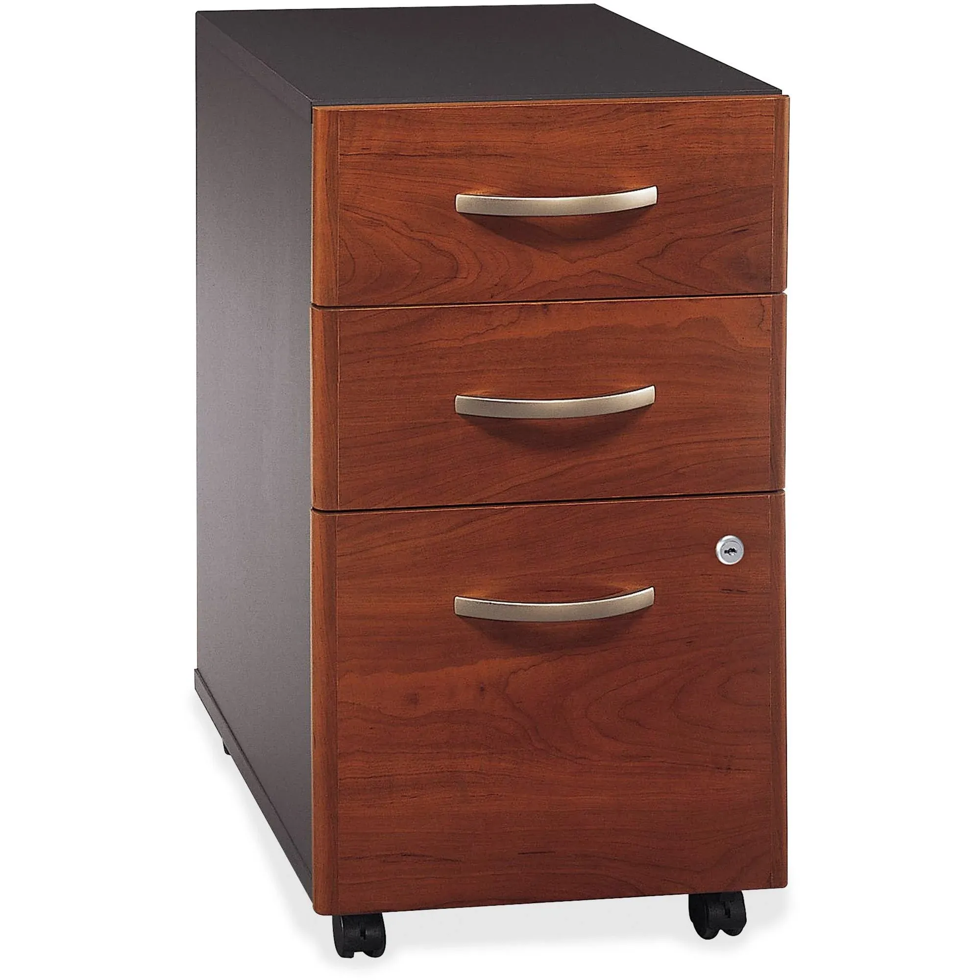 Bush Series C Collection 3 Drawer Mobile Pedestal Assembled Hansen Cherry