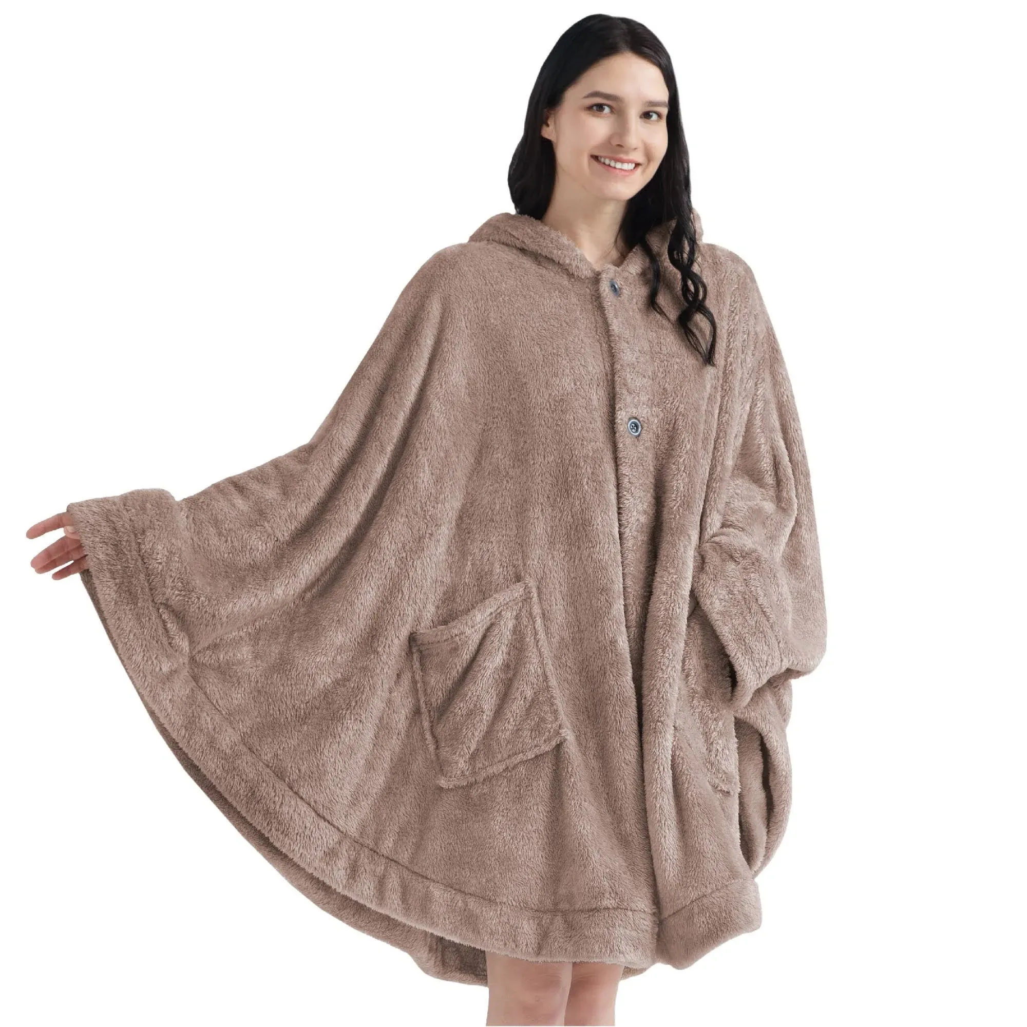 PAVILIA Women's Angel Wrap Hooded Blanket Poncho