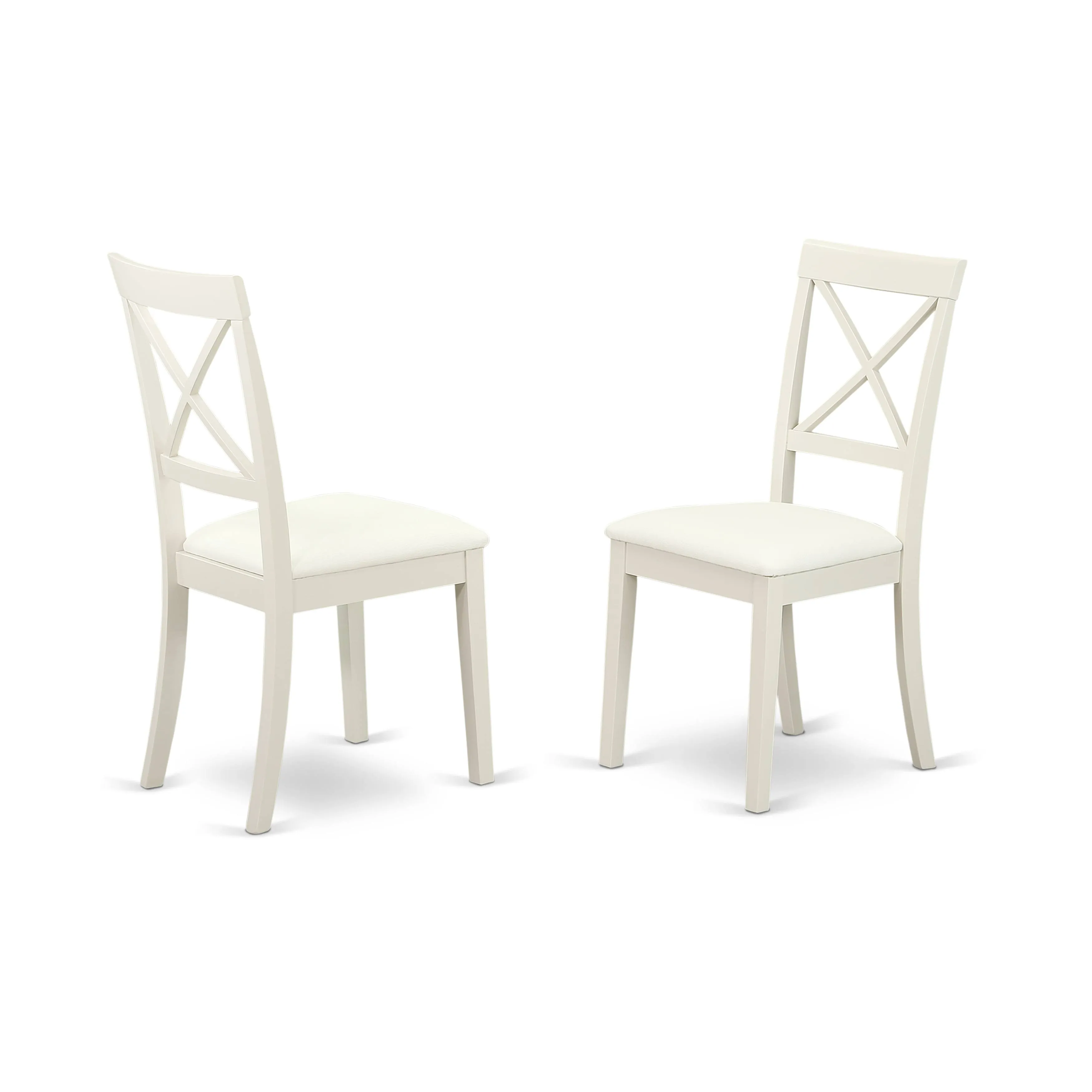 East West Furniture Boston Wood Set of 2 Dining Chair with White Boc-whi-lc