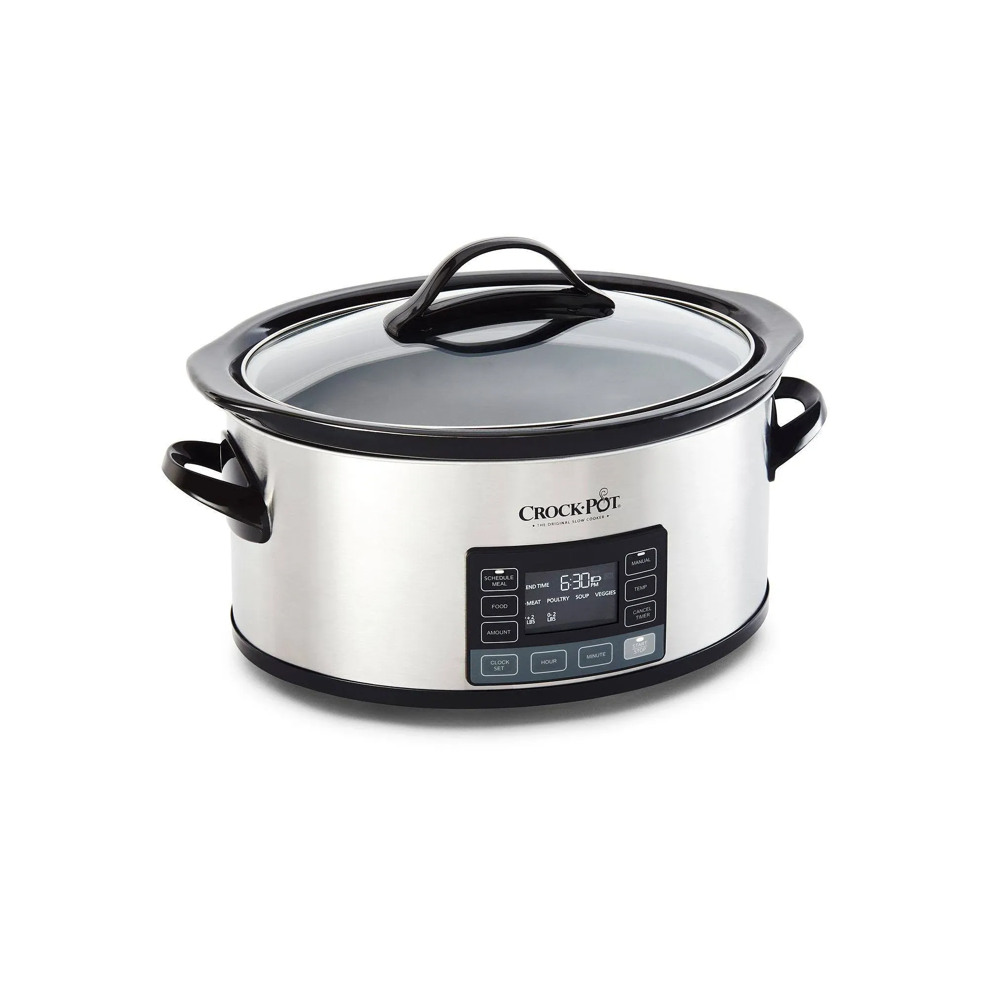 Crock-Pot 6qt MyTime Technology Programmable Slow Cooker - Stainless Steel: 10 Settings, Auto Keep Warm, Dishwasher-Safe