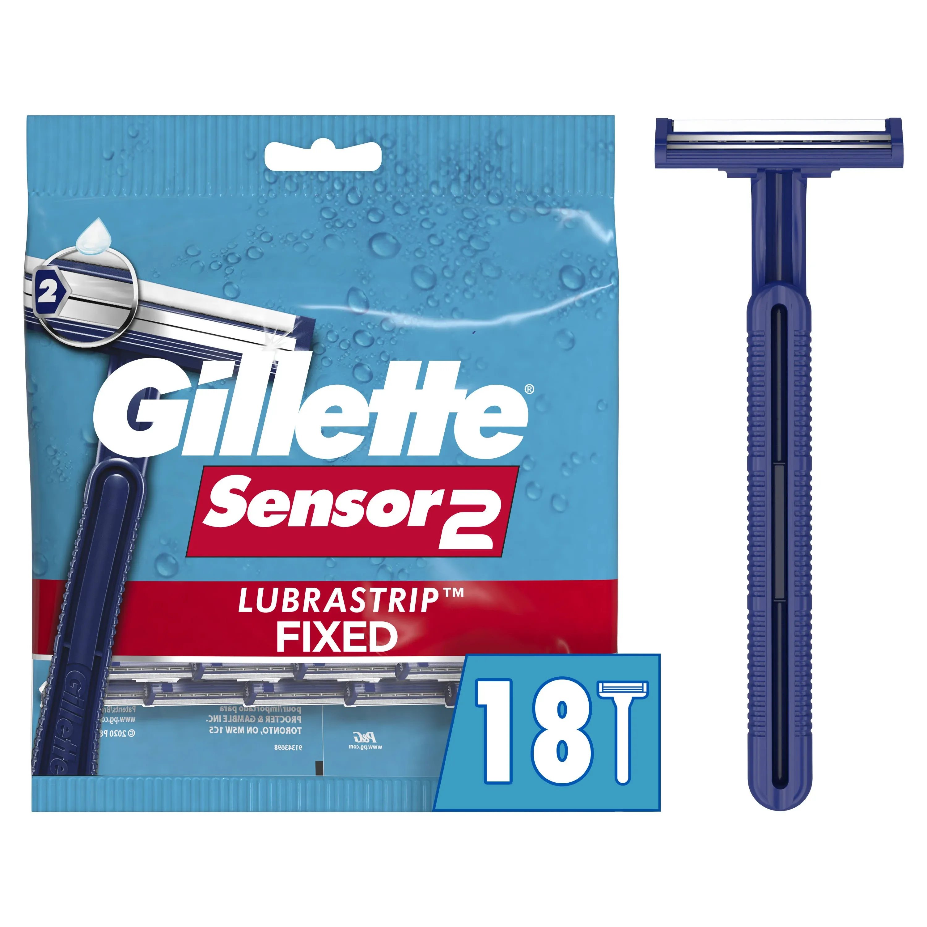 Gillette Sensor2 Men's Disposable Razors, 18 Count