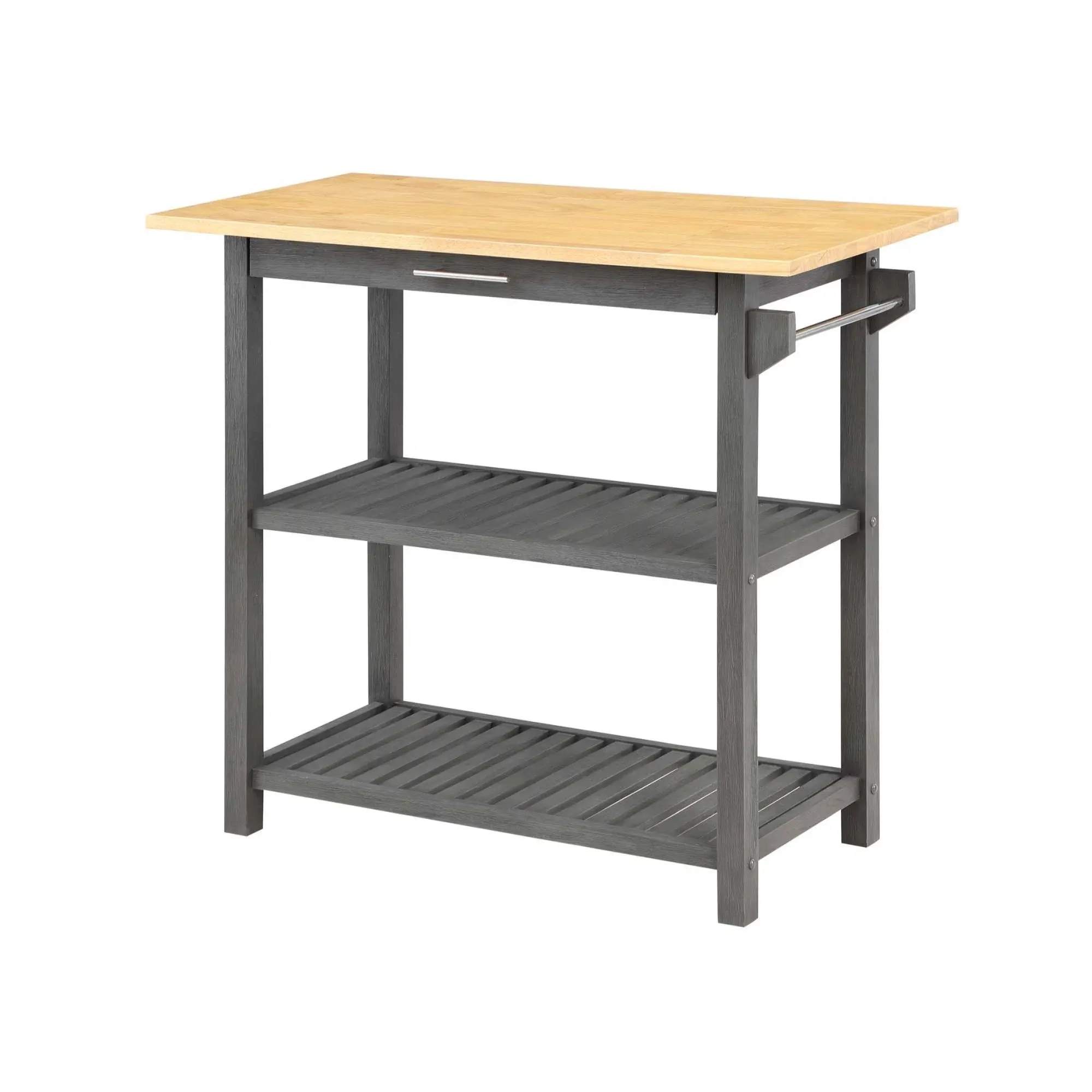 Convenience Concepts Designs2Go 3 Tier Butcher Block Kitchen Prep Island with Drawer