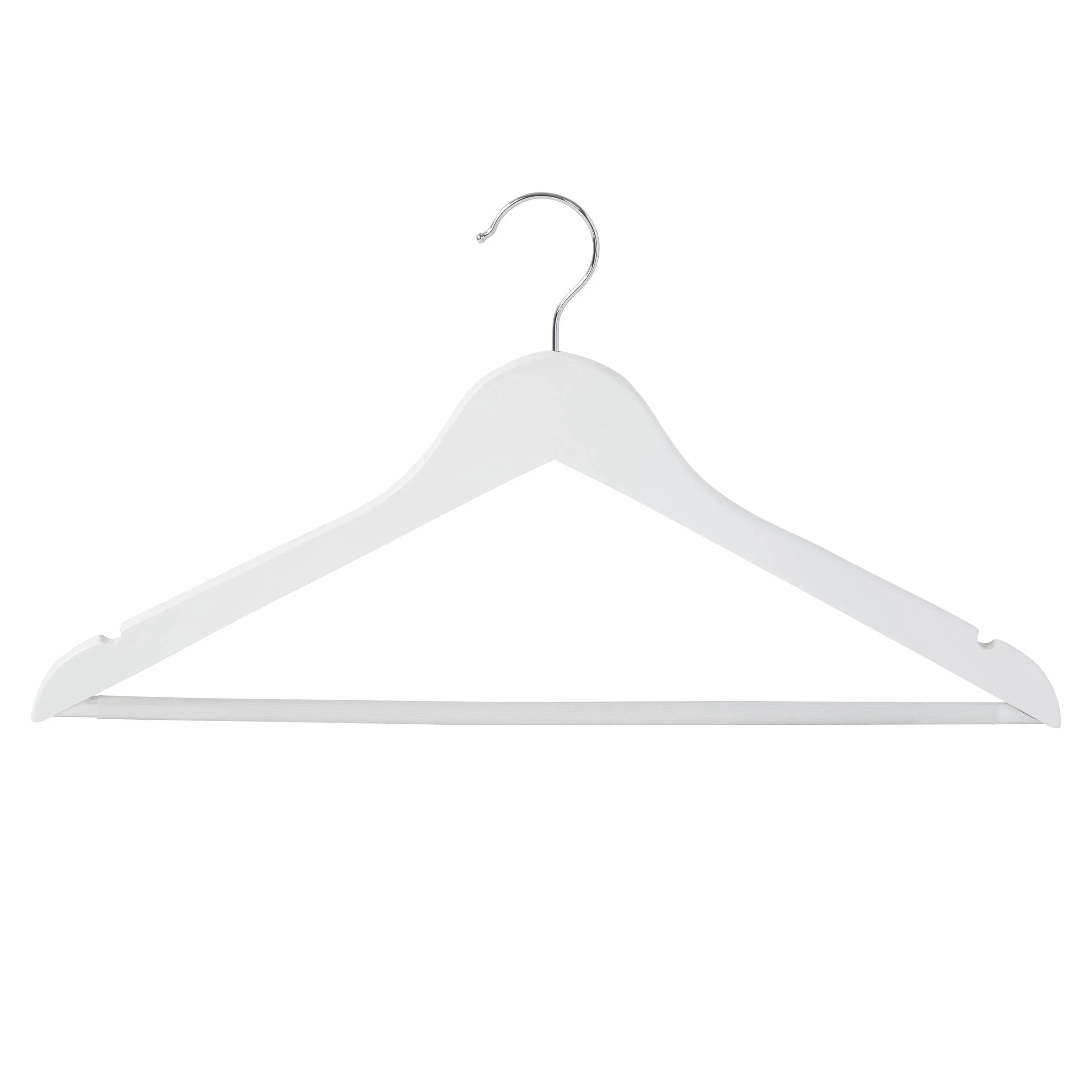 Honey Can Do 24 Pack Non-Slip Swivel Hook Wood Hangers - White