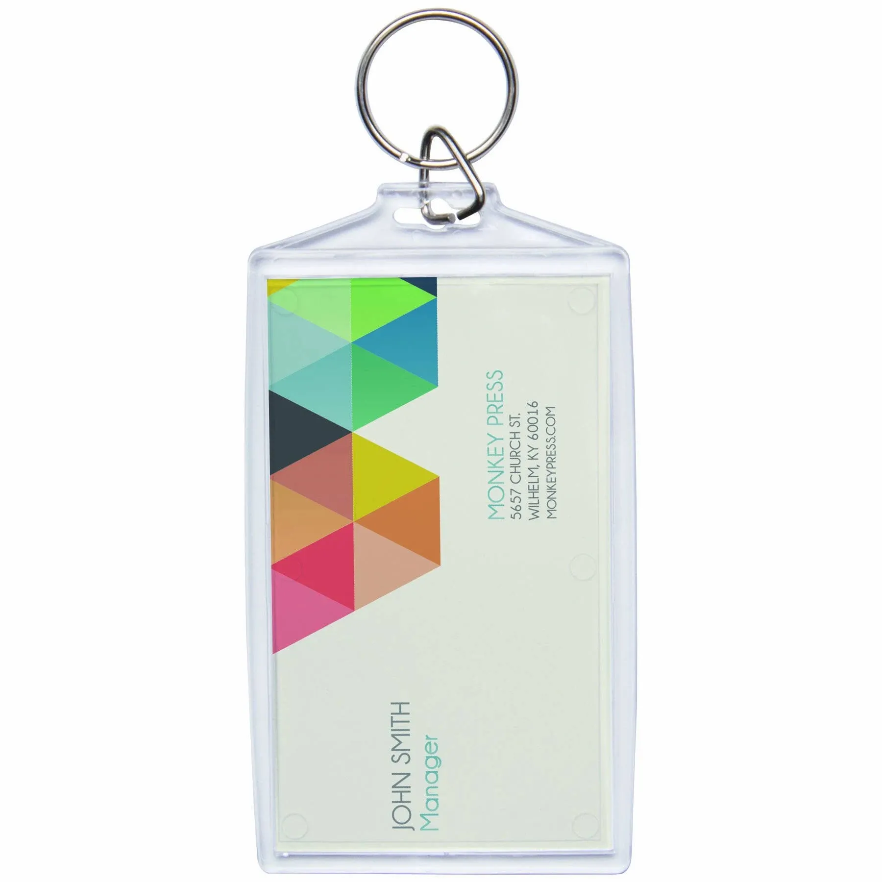 Snapins Acrylic Photo Snap-In Business Card Size Key Chain (25 Pack)