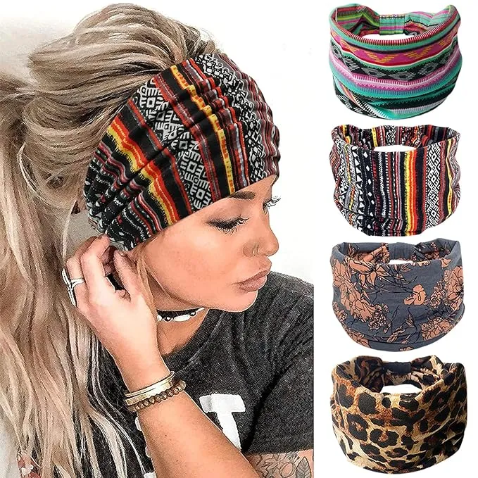 Wide Headbands for Women Fashion Knotted Headband Yoga Workout Head Wraps