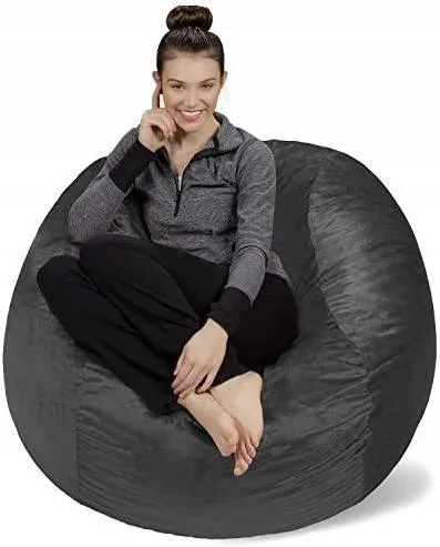 Sofa Sack Bean Bag Chair - Plush, Ultra Soft - Memory Foam Bean Bag Chair with Microsuede Cover - Stuffed Foam Filled Furniture and Accessories for Dorm Room - Olive 4'