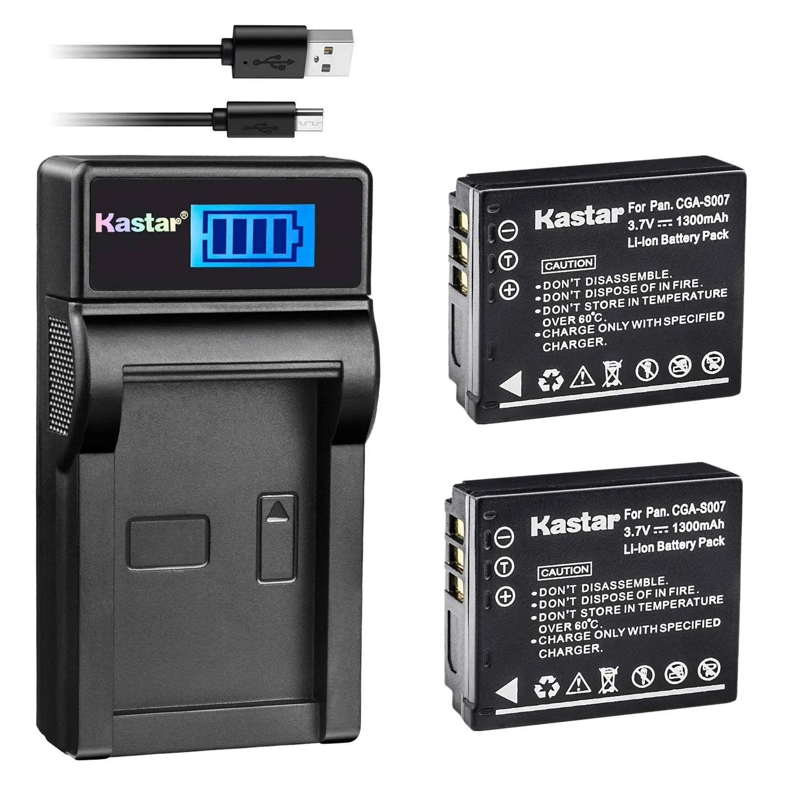 Kastar Battery LCD Dual Charger for Leica BP-DC5 LEICA V-LUX1 Camera as CGA-S006