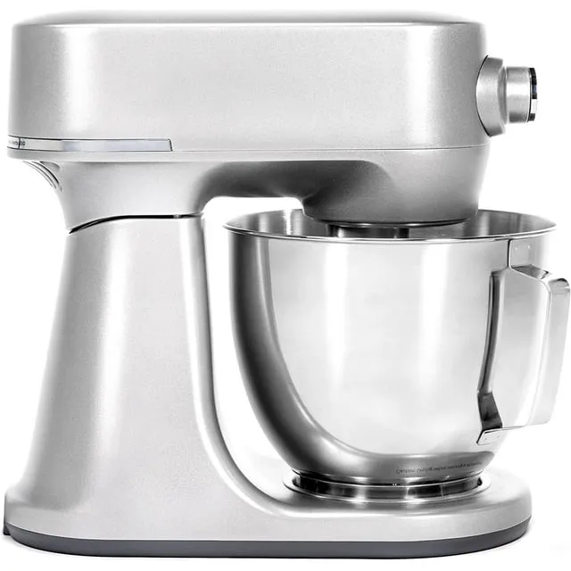 5.3 Qt. 7-Speed Stainless Steel Stand Mixer with coated flat beater, coated dough hook, wire whisk, and pouring shield