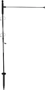 in The Breeze 4583 Pivoting Low-Profile Garden Flag Pole 33 Inches High by 15 Inches Wide Color: Black