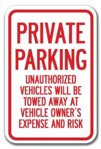 SignMission A-1218 Tow Away Parking Signs - Priv 12 x 18 in. Private Parking ...