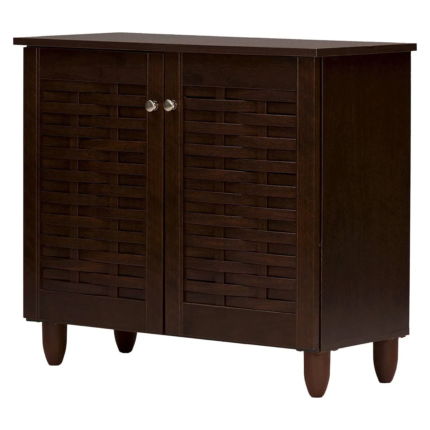 26.33 in. H x 29.95 in. W Brown Wood Shoe Storage Cabinet