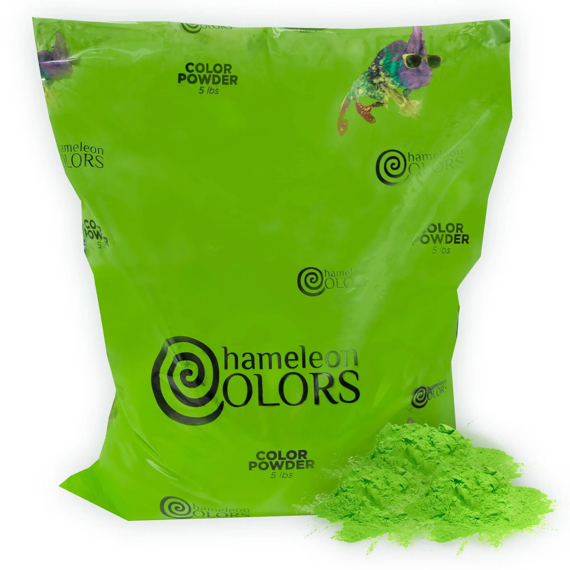 Chameleon Colors 5 lb. Color Powder - 1 Pack - Vibrant Green Color - For 3-5 People - Kid Friendly, Non-Toxic & Gluten-Free - Great for Holi, Color Wars, Fun Run, Gender Reveal, Summer Camp & MoreChameleon Colors 5 lb. Color Powder - 1 Pack - Vibrant Gre