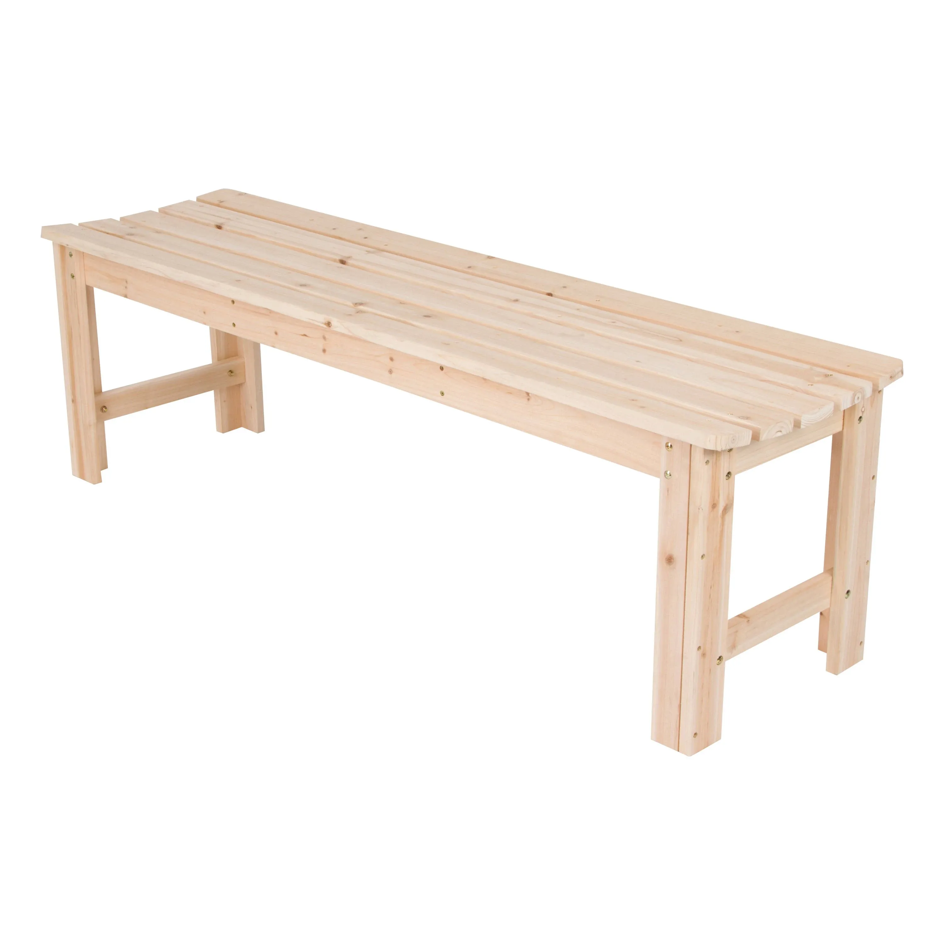 4205n 5 Ft. Backless Wood Outdoor Garden Bench “ Natural