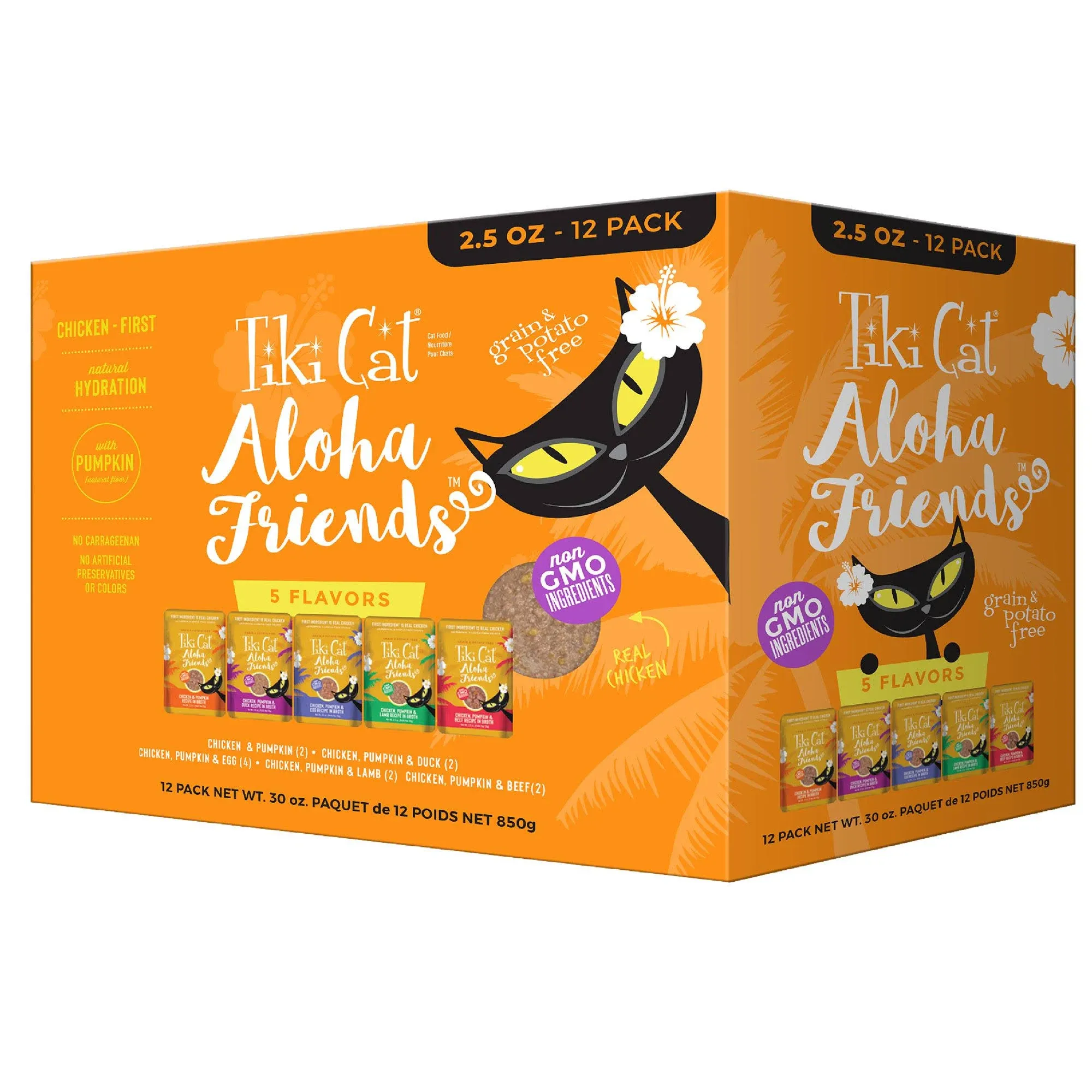 PetFlow Tiki Cat Aloha Friends Variety Pack Wet Cat Food Pouches