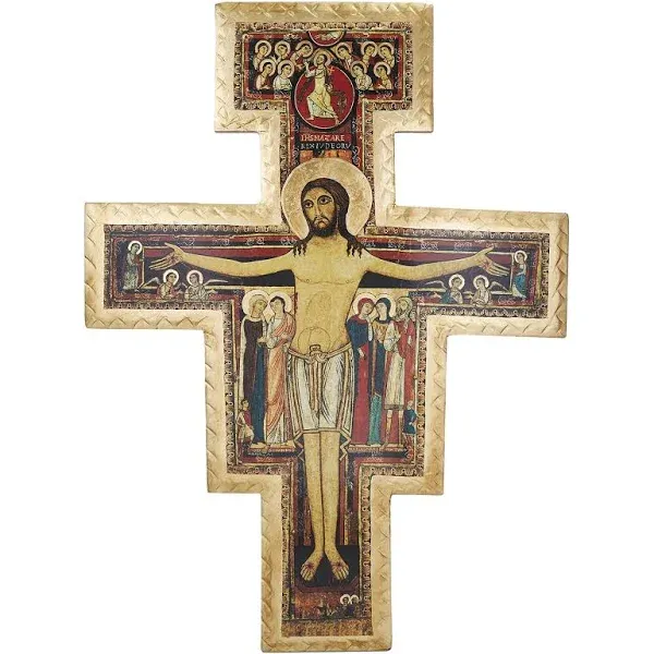 Gerffert Assisi Collection-San Damiano Wooden Crucifix with Hanger, 55-Inch