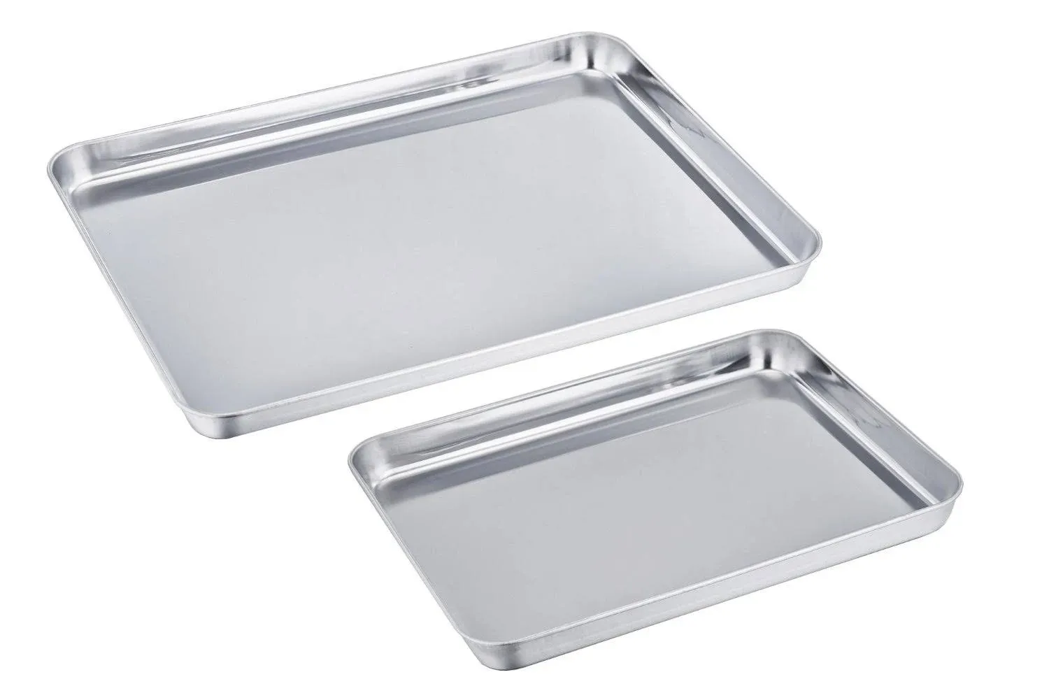 Baking Sheet Cookie Sheet Set of 2, Pure Stainless Steel Baking Pan Tray