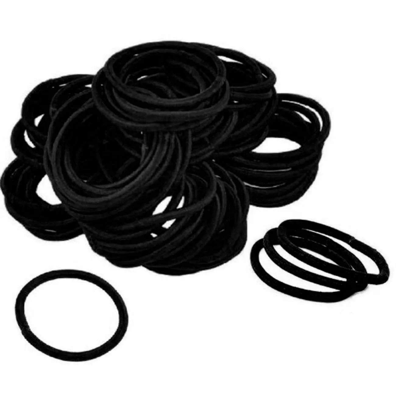 100 Pack Hair Elastics Ties Ponytail Holders Elastic Bands Sale Lot Black