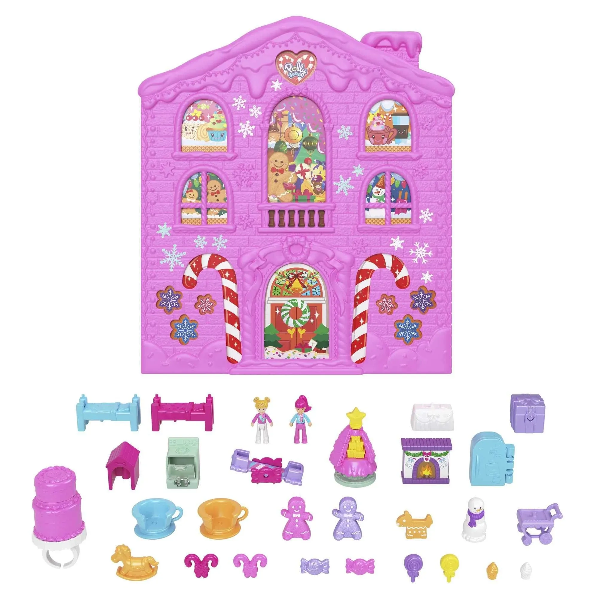  Dolls Advent Calendar, Gingerbread House Playset with 25 surprise gifts! 