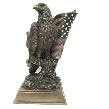 Eagle with Flag Statue "American Pride" | Eagle Sculpture