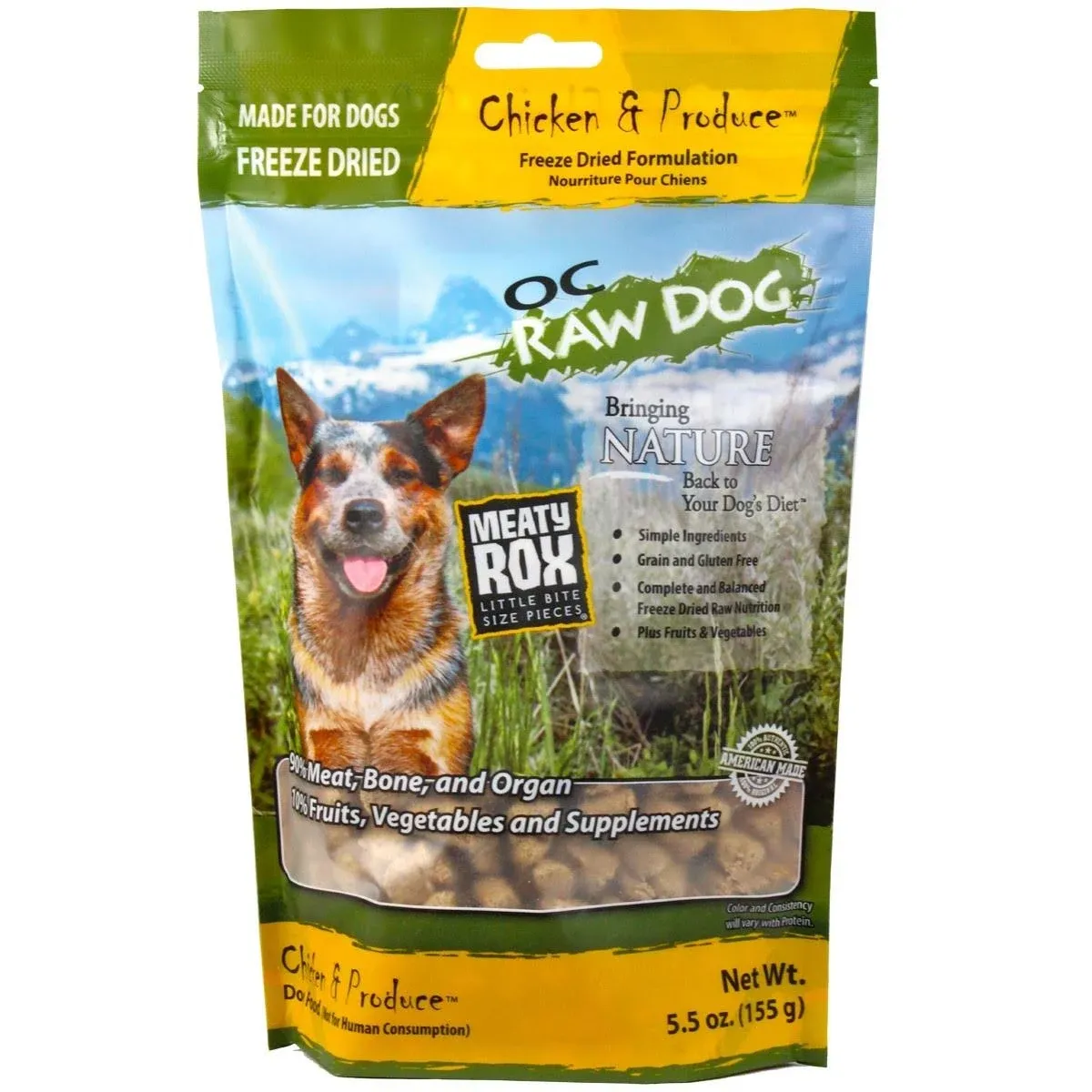 OC Raw Chicken & Produce Freeze Dried Dog Food