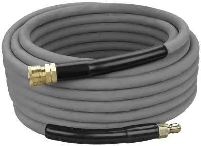 4000psi Pressure Washer Hose 50' Gray Non Marking Cover with Couplers Installed