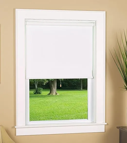 Cordless Blackout Roller Window Shade, Window Blind, Door Blind, Window Treatments - 24 x 72 Inch White