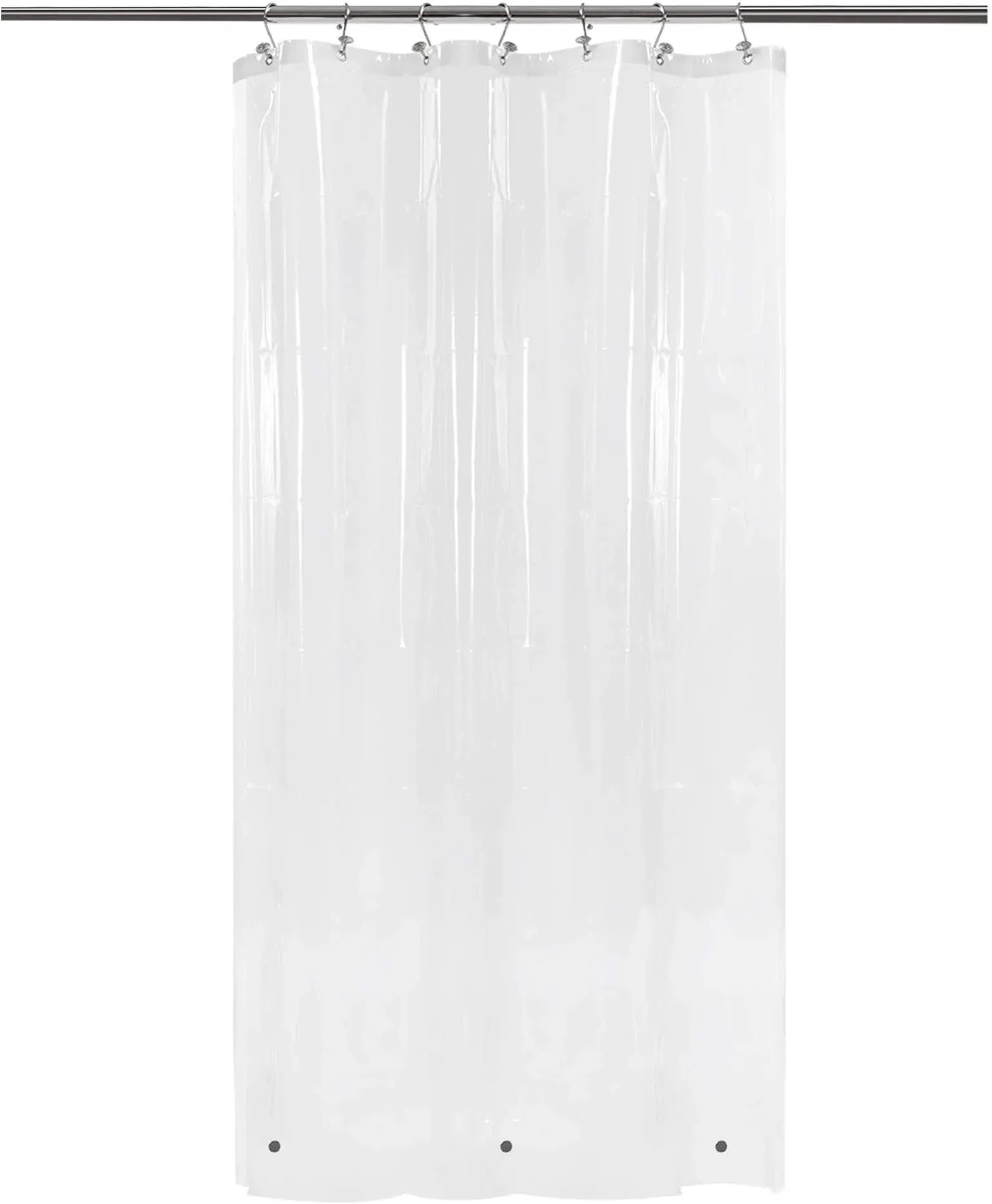 Barossa Design Long Shower Curtain Liner 78" Height - 6 Magnets & 8G Heavy Duty PEVA, Waterproof, PVC Free, Metal Grommets, Clear, 72x78