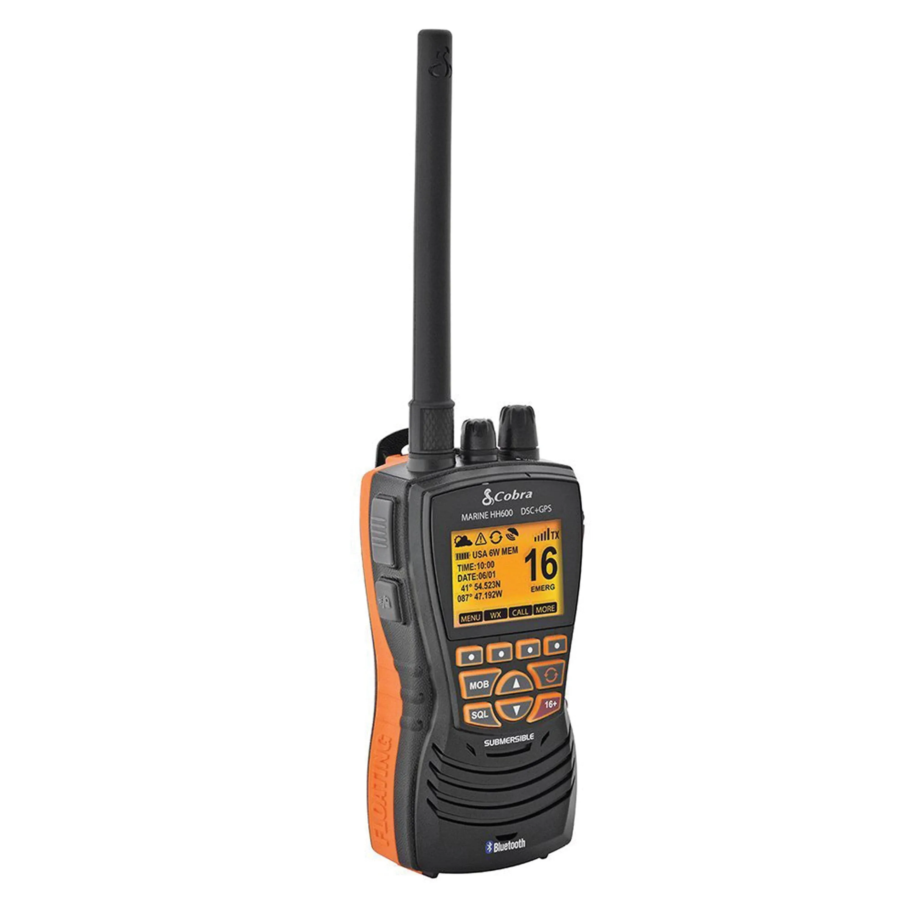 Cobra Floating GPS VHF Radio w/Bluetooth - Black