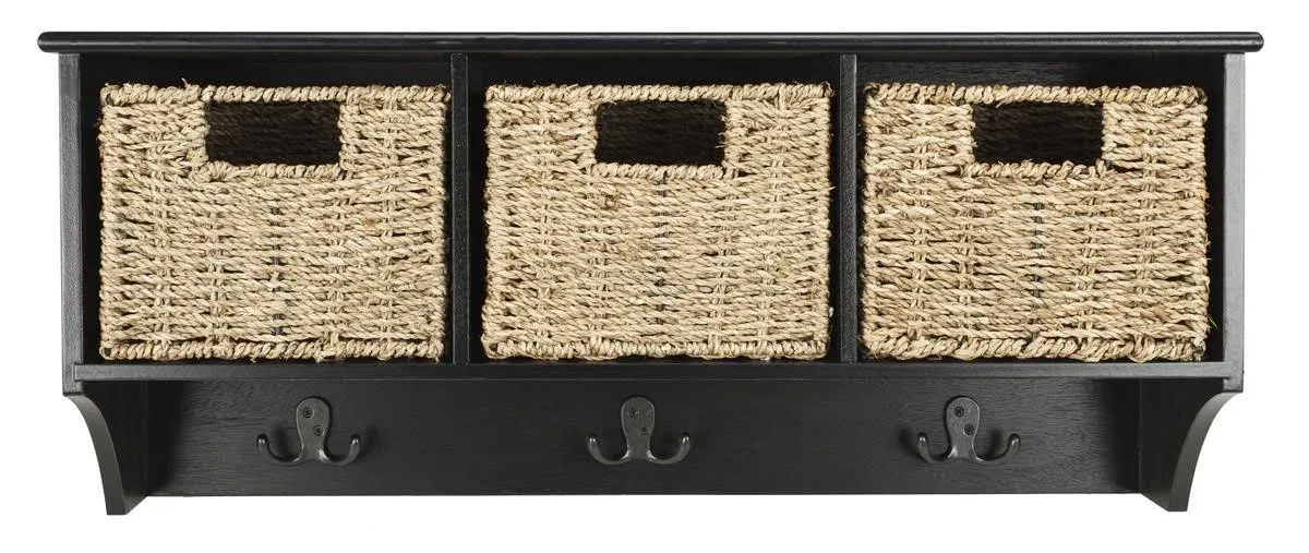 Safavieh Finley Black Hanging 3 Basket Wall Rack